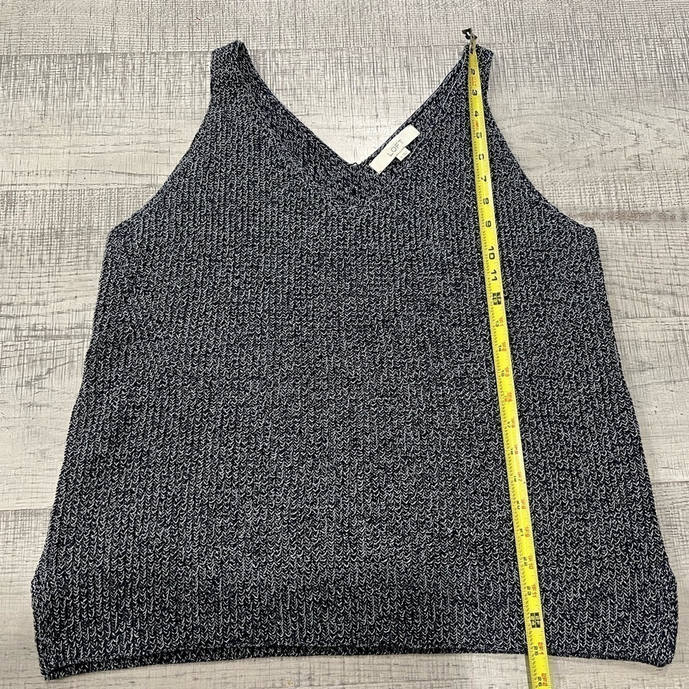 Ann Taylor Loft Navy Heavy Knit V-Neck Sweater Tank Top Size XL - Picture 6 of 11